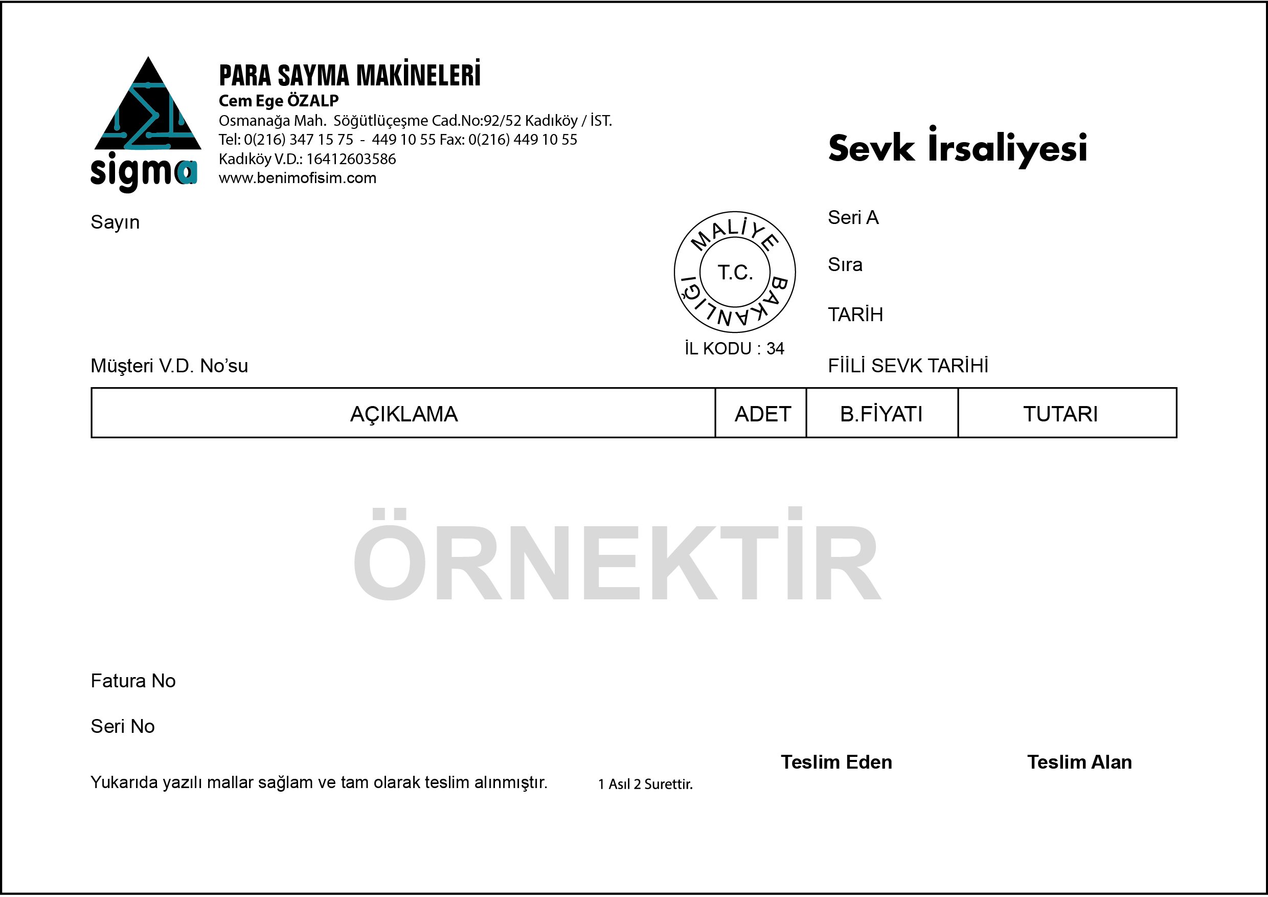 Sevk rsaliyesi